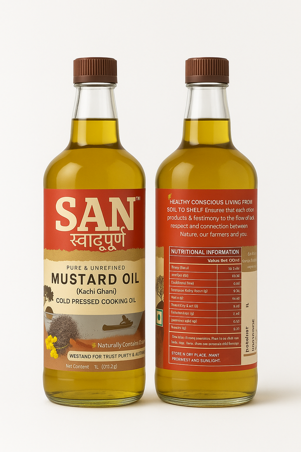 Mustard Oil 1L | 100% Pure, Unrefined & Cold-pressed