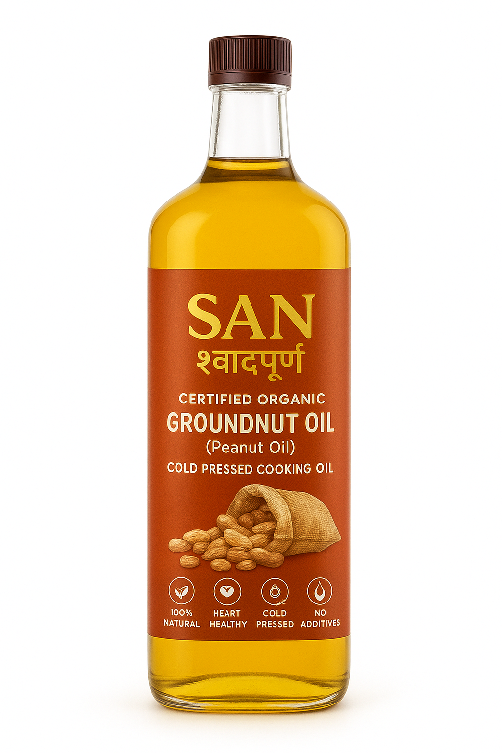 San Groundnut Oil (Peanut) | 100% Pure, Unrefined & Cold-pressed